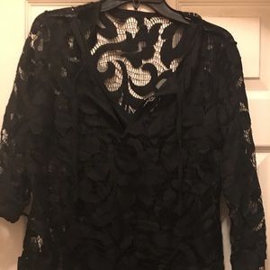 Lace shirt with shell